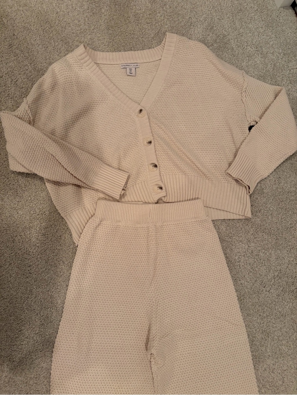 Sincerely Jules Cream Knit Matching Set